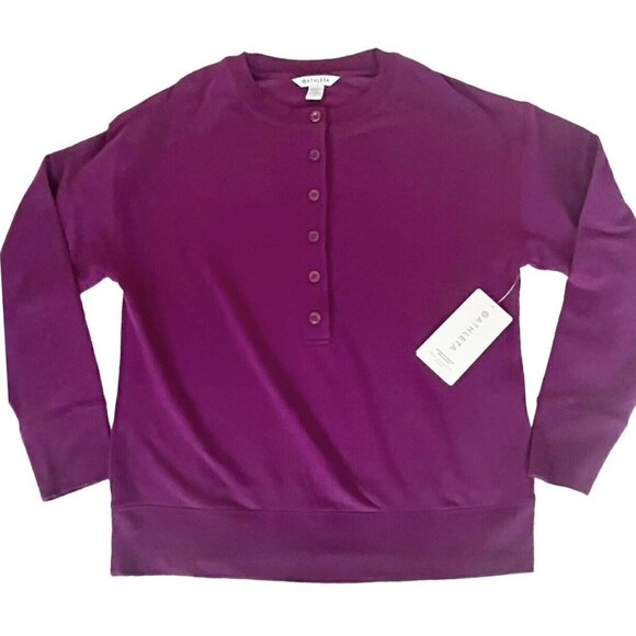 Athleta Balance Henley Sweatshirt Women's Sz S Exotic Fuchsia NWT - Picture 9 of 9